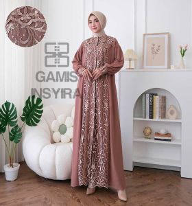 cod gamis cerruty insyira dress gamis kondangan elegant mewah gamis terbaru