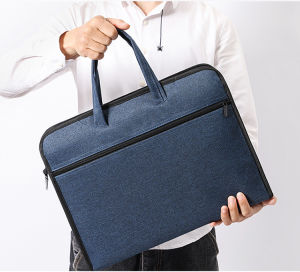 Smartconn Document Bag with Handle Meeting Office School Organizer Handbag Briefcase for Carrying Paper Files Portable Travel Sorting Handbag for Men Women Office