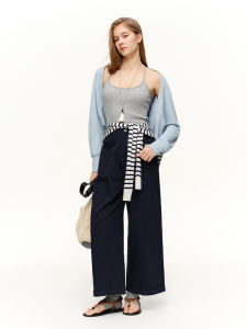 DUSHU | Stylish Chain Embroidery Beaded T-Shirt Vest Set