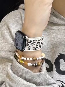 CW-SHOP(WF28)*พร้อมส่งในไทย*สายนาฬิกา ผ้าไนลอน พิมพ์ลาย เสือดาว สวยๆ สําหรับ38.40.41.42.44.45.46.49mm