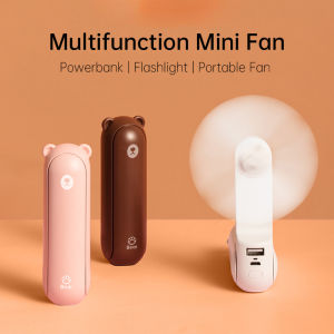Portable Fan Mini Fan 4800mAh Handheld USB Desk Small Fan Powerbank Flashlight Function