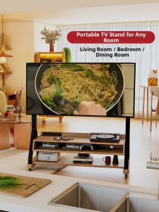 FANLUOWEI | Portable Retro Wooden TV Stand with Storage