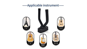 RIXTON Guitar Hook Wall Mount Hanger Non-slip Holder for Electric Acoustic Guitar and Ukulele Hook(Guitar Hook 4 Holes Set of 2)