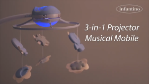 Infantino : โปรเจคเตอร์พร้อมโมบายเสียงดนตรี 3 IN 1 PROJECTOR MUSICAL MOBILE
