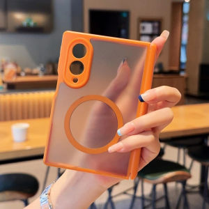 szhaiyu | for Magsafe Skin Feel Translucent Case for Samsung Galaxy Z Fold 8 Ultra 7 6 5 Fold8 Magnetic Wireless Charger Protective Cover