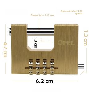 Large Outdoor Waterproof Pure Copper Mechanical Combination Lock Solid Brass Chain Link Door Lock Travel Security Gear