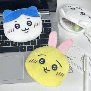 Creative Chiikawa Usagi Hachiware Plush Coin Purse Fashion Kawaii Mini Coin Purse Round Cartoon Bags Pendant