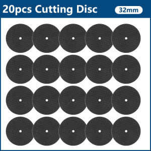CMCP 20pcs Abrasive Cutting Disc 32mm With Mandrels Grinding Wheels For Dremel Rotary Tool Accesories Metal Cutting Saw Blade