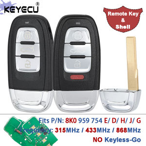 KEYECU 315 / 433 / 868MHz P/N: 8K0 959 754 E/ D/ H/ J/ G Remote Key Fob for Audi A4 A5 S4 S5 RS4 A7 A8 Q5 Q3 2008-2018