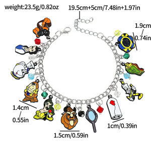 Bandai | Wholesale Bulk Beauty and the Beast Inspired Pendant Bracelets Charm Jewelry for Women Girls Party Cosplay Daily Gift