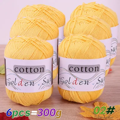 300g 1 Large Pack of 100% Pure Cotton Yarn Medium-Thin Cotton Crochet Thread for Handmade DIY Knitting Pure Cotton Yarn for Making Sweaters Vests Hats and Small Blankets