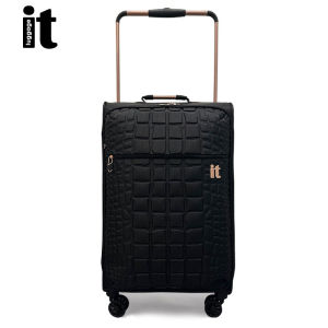 Luggageit Luggage Ultra-Light 20-Inch Export British Trolley Case Waterproof and Hard-Wearing Luggage Case Aircraft Wheel Black