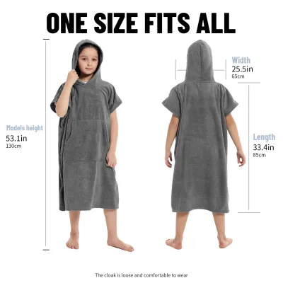 Kids Bath Hooded Changing Towel Robe Swimming Robe Surf Beach Poncho Quick Dry Absorbent Surf Poncho Microfiber Towels