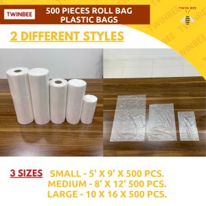 500 Pcs Plastic Roll Bags Multipurpose Transparent bags (take out bag softdrinks bag tubig bag) Plast Roll Roll Up Tool Bag Roller Skate Bags Rolling Backpack Bag - Lazada