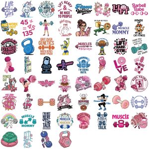 60 Pcs Cartoon Fitness Girl Graffiti Stickers Waterproof Vinyl Decals for Skateboard Helmet Notebook Luggage Laptop Gift