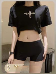 Ice Silk Seamless mid Waist Boxer Briefs Womens Safety Pants Anti Exposure Breathable Summer Pure Cotton Antibacterial Crotch