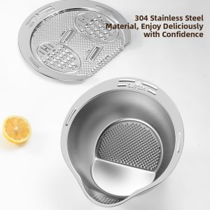 Stainless Steel Thickened Rice Washing Basin Drainage
