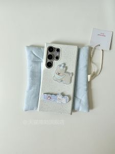 Eco-Friendly Wheat Shell Phone Case with Stand Protection against Drops Cute Design Compatible with Samsung S25 Ultra S24 plus S23U Note20U