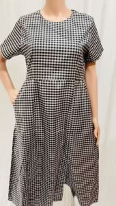 Maksi Midi Dres 597-80 Realpict LD 98 PJG 120 Bahan Katun Kotak Import Resleting Belakang Fit To L