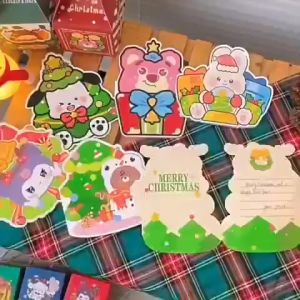 Thiệp giáng sinh gấu dâu kuromi size to viết lời chúc noel làm quà tặng merry christmas