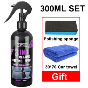 3 In 1 Car Ceramic Nano Coating Liquid Hydrophobic Crystal Layer Dust Repellent Brightening Agent Auto Polish Agent Mirror Gloss