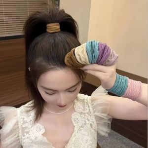 Vòng Tóc Đuôi Ngựa Cao Không Để Lại Dấu Vết Ultra Wide Không Cần Dùng Mặt Nạ Da Không Gây Hại Cho Tóc Vòng Tóc Bằng Vải Phong Cách Dân Tộc Mới Ra Mắt Mùa Thu 2024