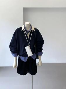 Bộ Đồ Hai Mảnh Kẻ Caro Phong Cách Hàn Quốc Mùa Xuân 2025 Dành Cho Nữ Áo Khoác Ngoài Áo Nỉ Lót Cotton Polyester Đa Năng