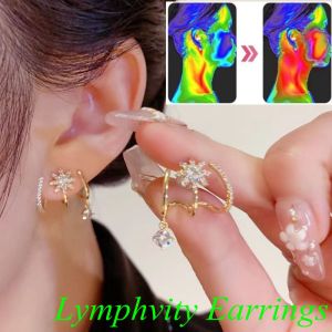Korean Lymphatic Drainage Eight Pointed Star Earring Lymphatic Magnetotherapy Germanium Earrings for Women Weight Loss Jewelry
