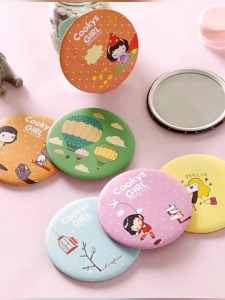 กระจกพกพา กระจกทรงกลม ลวดลายน่ารัก ลายการ์ตูนต่างๆ กระจกแต่งหน้า พกพาไปได้ทุกที่