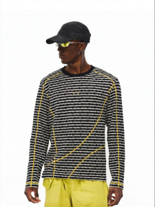 FPA | Contrast Color Hassy Ripped Striped Long Sleeve Spring Autumn Round Neck T-Shirt