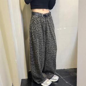 Quần Jeans Denim American Street Style Quần Ống Rộng Cạp Cao Cho Nữ Quần Ống Thẳng Ôm Dáng Mùa Thu Quần Dài Đến Sàn