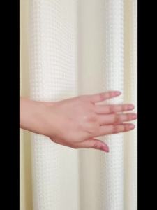 Thickened Waffle Solid Color Shower Curtain Non-porous Double-sided Waterproof and Mildew Shading Suitable for Toilet Bathroom