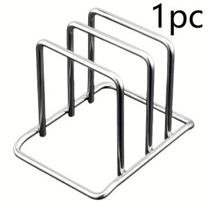 1/2/3pc Space-Saving Stainless Steel Pot Lid and Cutting Board Organizer Combo-Heavy-Duty Countertop Rack Kitchen Organizer