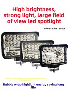 High Beam Cargo Truck LED Spotlight 12V 24V Car Rear View Mirror Light Forklift Excavator Headlight Modification Fog Light Strong Light