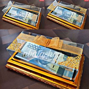 Kotak uang mahar seserahan pernikahan bahan frame fiber & jati belanda