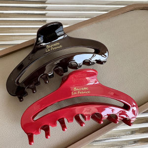 2024 New Arrival French Style Temperament Cut Out Acetate Large Size Grip Shark Clip Fancy Back Head Hair Clips Hair Accessories