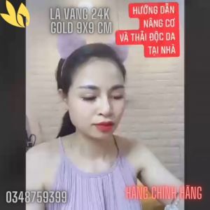Mặt Nạ Vàng Lá 24K Gold Làm Trắng Giảm Sạm Nám Trẻ Hóa Da kích thước Lá 9x9cm Combo 25-50-100 miếng siêu Rẻ