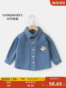 CUTEPANDAS Baby Clothes Denim Long Sleeve Shirt New Autumn Spring Childrens Boys Girls Shirt Small Kids Upper Apparel