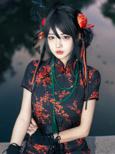 Chinese Cheongsam Short Dress Maid Uniform Halloween Christmas Cosplay Soft Girl School Uniform Skirt Traditional Chinese Style