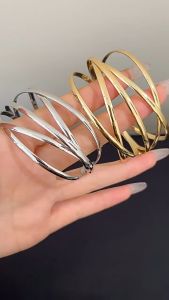 Upper Arm Bracelet Gelang Open Cuff Hollow Armband Bracelet Logam Gelang Pembukaan