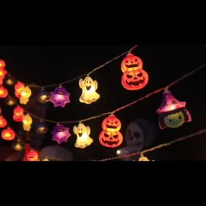 1PC 1.5M10LED/3M20LED Halloween Battery Box 8-Element Light StringWithout BatteryUsed for HalloweenAutumn Harvest Decoration