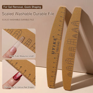 1Pcs Washable Nail Files with Scale Lines 100/180/240Grit Dual-sided Nails Sanding Tools for Gel Remover Pedicure Manicure Tools