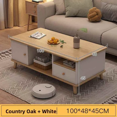 Nordic Style Square Drawer Coffee Table for Small Homes