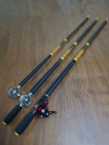 Metal Carbon Fishing Rod 37 High Adjustability Short Section Inner Winding Stream Pole Handheld Fishing Rod Medium through Rod