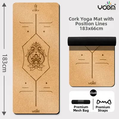 Natural Rubber Cork Yoga Mat Anti-Slip Eco-Friendly Thick Wide Dance Jump Rope Sports Fitness Mat Customizable Engraving