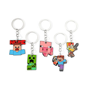 Bandai | Cute Pixel World Enamel Keychain Pendant Game Movie Periphery Accessory for Fans And Friends Gifts