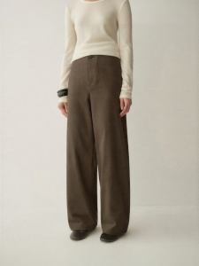 INSIS FEMME | Napped Cotton Long Flared Trousers