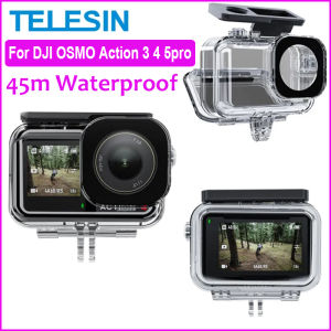 45M Waterproof Case for DJI OSMO Action 3 4 5pro Underwater Diving Housing Cover Action Camera Accessories TELESIN