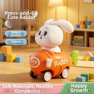 BABYSHOME | Press Operated Cute Bunny Design Toy Car