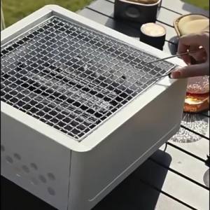 Portable Charcoal GrillTable Top Grill CharcoalMini Barbecue GrillBBQ Grill Camping Grill Backyard BBQ Picnic Stovewith Grill Pan